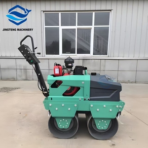 Diesel <span class=keywords><strong>Walk</strong></span> <span class=keywords><strong>Behind</strong></span> Road Compaction <span class=keywords><strong>Roller</strong></span> Double Drum macchine per compattazione terreno per aree di compattazione sterro - Product Image 1