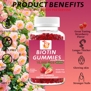 Complément alimentaire à base de plantes pour la croissance de la barbe et des cheveux, sous marque privée, avec vitamines B5 et B12, antioxydant, pour des cheveux, une peau et des ongles sains, sans gluten, 100 unités - Product Image 5