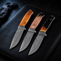 Couteau de poche EDC à double action, lame fixe en acier Damas, manche en acier, haute dureté, multifonctionnel pour le camping en extérieur