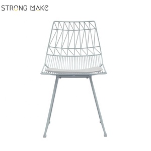 Moderno, estilo nórdico, Sillas sala de café de ocio <span class=keywords><strong>silla</strong></span> cojín blanco de alambre de Metal <span class=keywords><strong>silla</strong></span> - Product Image 2