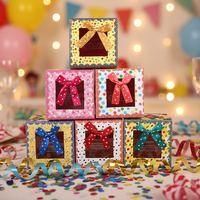 Boîte d'emballage vide EVERWIN pour cadeaux, en papier, avec fenêtre carrée, pour Noël