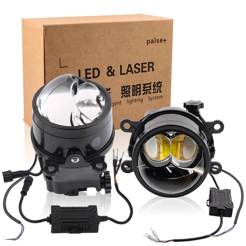 3.0 인치 led 헤드 라이트 안개 램프 H11 HB3 9005 bi led 렌즈 프로젝터 옐로우 라이트 3000K led 레이저 안개등