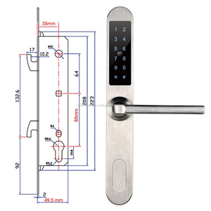Intelligent numérique combinaison Application carte clé cachée en aluminium serrure de <span class=keywords><strong>porte</strong></span> coulissante - Product Image 5