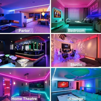Ruban LED RGB 5m 10m 20m 30m, éclairage LED, synchronisation musicale via application, ruban flexible, lumières LED pour décoration de chambre, fête, rétroéclairage TV