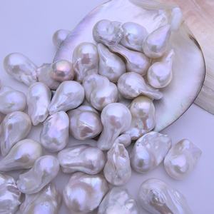 Grote maat 15-20mm natuurlijke 3A kwaliteit losse parel barok visstaart verspreide parel witte Edison zoetwaterparel - Product Image 5
