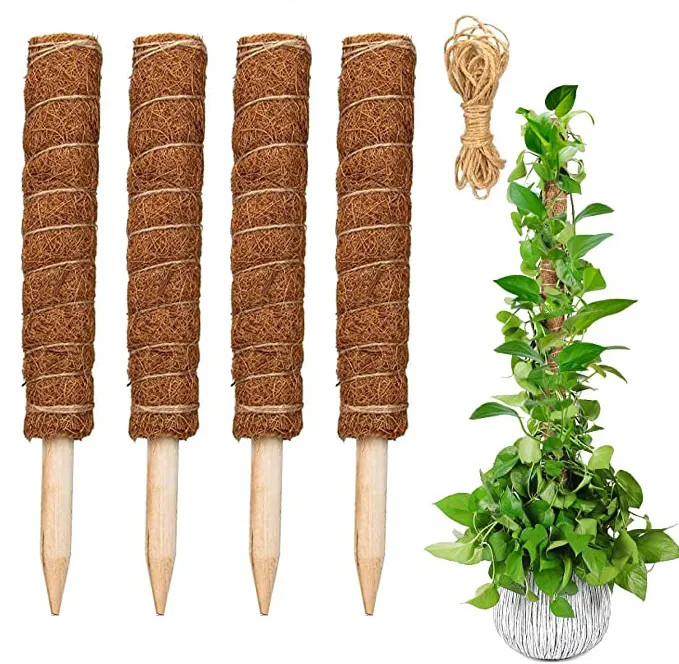China Goedkope Natuurlijke Kokos Plant Ondersteuning Sticks Groothandel Pvc Moss Coco Pole