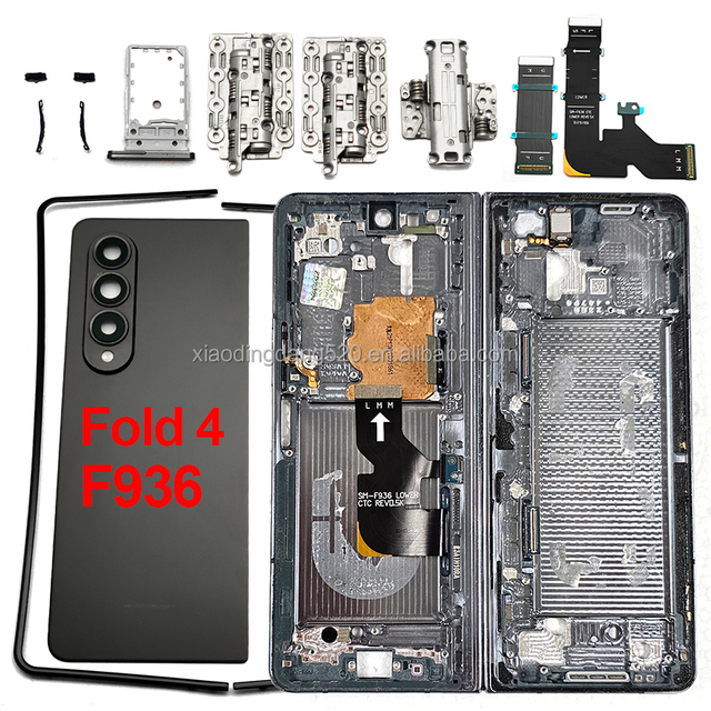 Fold4 Phone Part Housing Case Hinge Rotating Shaft Bezel Flex Cable F936U F Middle Frame Chassis Z Fold 4 Back Cover for Samsung