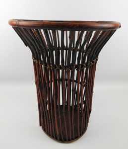 Corbeille à papier de bureau en bambou, porte-parapluie, panier de rangement, panier en bambou fait main, décor Japandi Wabi Sabi, OEM - Product Image 2