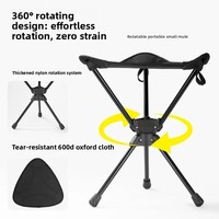 Chaise pliante légère rotative à 360 degrés, tabouret triangulaire en acier au carbone Oxford pour camping, extérieur, moto, pique-nique