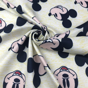 Custom Digital Print Knitted Elastic <strong>Liverpool</strong> Bullet Fabric Clothing Cartoon Mouse Design 120gsm Bubble Fabric Woven Pillows - Product Image 2