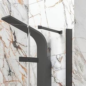 Kamalu KT1000N Box Doccia Nero Opaco 70x80 con Doppia Anta, Moderno Senza Telaio, Piatto Rettangolare Impermeabile in Alluminio per Bagno - Product Image 4