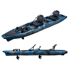 LSF recién llegado 14.8FT tándem <span class=keywords><strong>doble</strong></span> <span class=keywords><strong>pesca</strong></span> <span class=keywords><strong>Kayak</strong></span> Pedal Drive <span class=keywords><strong>Kayak</strong></span> barco <span class=keywords><strong>mar</strong></span> dos personas dos asientos con accesorios de motor - Product Image 5
