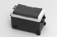 Réfrigérateur de voiture portable 12V 24V 55L à double zone en ABS avec compresseur DC, poignée et roues, rangement indépendant pour le camping