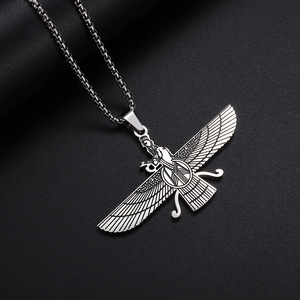 MoyaMiya Farvahar aile Ahura Mazda zoroastrien persan Iran symboles bijoux en acier inoxydable hommes - Product Image 6