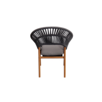 er moderne avec cadre en aluminium blanc pour restaurant et patio chaises sans accoudoirs pour l'extérieur en corde tissée rouge