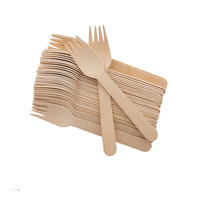 Fourchette en bois de bouleau biodégradable de luxe, jetable, 165 mm, de qualité alimentaire, écologique, pour les fêtes