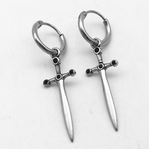 Yunnique – boucles d'oreilles en acier titane avec incrustation de pierres noires, bijoux à la mode pour hommes et femmes, Design géométrique, GZYE-1326 - Product Image 2