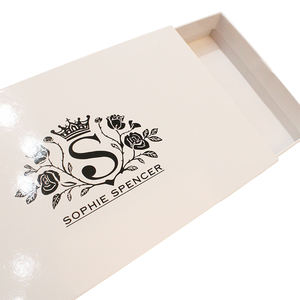 Boîte cadeau de luxe pour accessoires féminins, avec logo personnalisé, pour bijoux, collier, emballage, petit tiroir, carton blanc rigide - Product Image 2