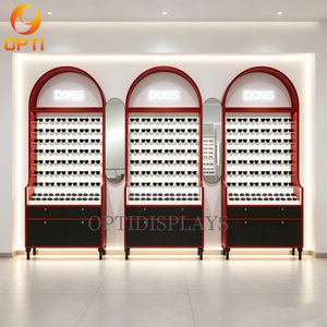 Vitrine murale de luxe pour lunettes avec éclairage LED, présentoir de lunettes <span class=keywords><strong>à</strong></span> verrouillage arqué, meuble de présentation - Product Image 6