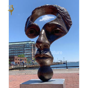 Galerie d'art Métal abstrait Célèbre Sculpture moderne en bronze Femme Yoga Statue - Product Image 6