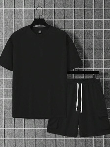 Factory direct sales letter and number printed <b>short</b>-sleeved T-shirts and <b>shorts</b> two-piece sets customization available F10 - Product Image 3