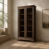 Armoire de luxe moderne avec portes vitrées et tiroirs, meuble de rangement architectural pour chambre à coucher, ensemble de mobilier haut de gamme pour hôtel et maison