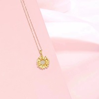 S925 Argent Collier Tournesol Offre Spéciale Européen et Américain Série Forêt Femme Petit Pendentif Tempérament Frais