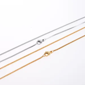 Factory supplier 316 stainless steel box link chains for jewelry making necklace gold chain silver necklace for men women