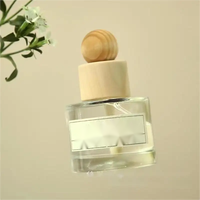 Bouteille ronde de 50ML, 100ML, 150ML, 200ML, diffuseur de roseaux en verre, aromathérapie, désodorisant de voiture avec couvercles en bois
