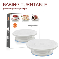 Plateau tournant en plastique de 28 cm, fournitures de pâtisserie, plateau tournant en plastique pour gâteaux, plateau tournant pour la décoration de gâteaux