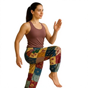 Pantalon de jogging unisexe imprimé patchwork en mélange de coton, décontracté, avec logo personnalisé, vente en gros, fabricant - Product Image 1