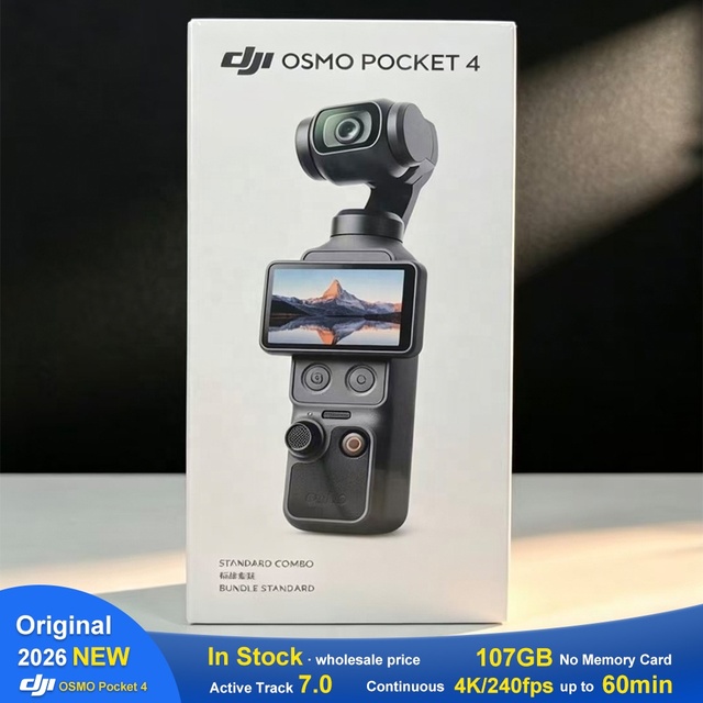 2026 DJI Osmo Pocket 4 Creator Combo 3 Axis Gimbal Stabilizer 4K/240fps Fast Focusing Face Tracking Digital Vlogging Camera