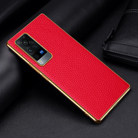 Vente flash - Étui de protection en TPU souple de style professionnel, étui en cuir véritable pour VIVO X60 Pro Plus, étui électro-plaqué