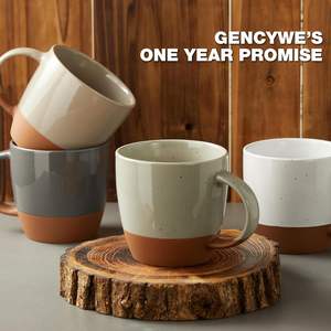 แก้วกาแฟเซรามิก18ออนซ์สี Morandi 6ชิ้นแก้วลาเต้ขนาดใหญ่ที่มีเอกลักษณ์ทันสมัยปลอดภัยสำหรับชงชาร้อน - Product Image 2