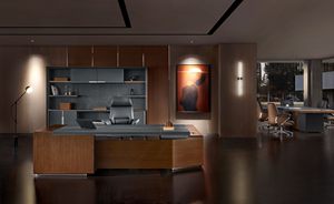 Ofis mobilyaları deri yönetici masası patron Modern yönetici direktörü başkan ofis masası tasarım - Product Image 4