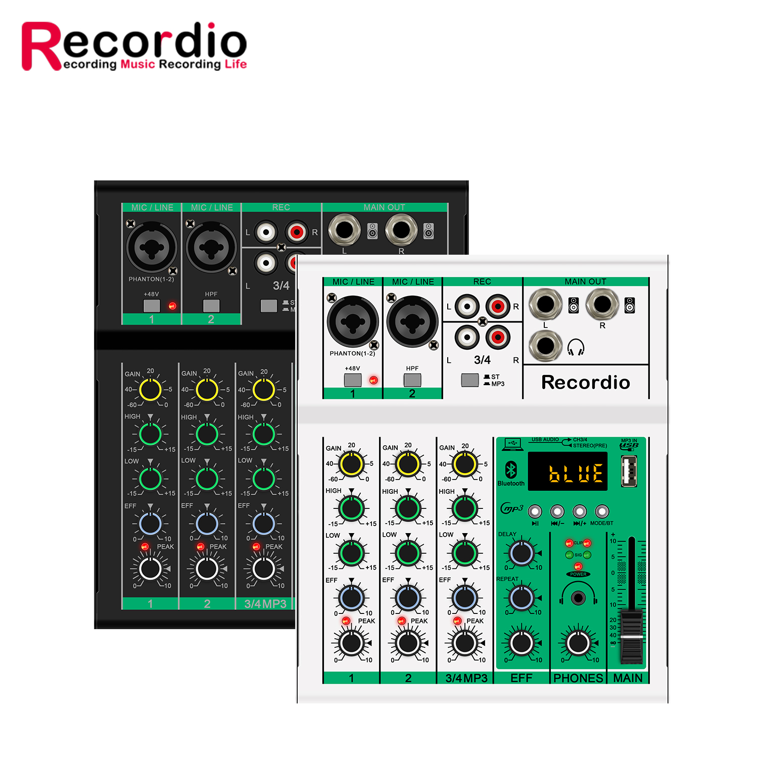 Mezclador de consola de Audio de Sonido Profesional de 4 canales, controlador de escenario con efector USB, mezclador de Audio Dj para estudio en casa, 2017