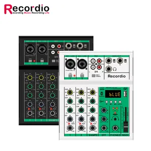 Mezclador de consola de Audio de Sonido Profesional de 4 canales, controlador de escenario con efector USB, mezclador de Audio Dj para estudio en casa, 2017