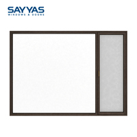 Ventana de Madera Revestida de Aluminio Sayyas W-FL95-IW, Diseño Moderno y Minimalista, Marco Soldado con Láser sin Costuras, para Uso Residencial y Comercial