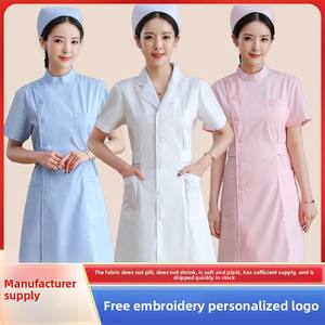 Camice bianco da donna uniforme da infermiera per cure mediche odontoiatriche casa di cura di bellezza orale-ospedale a maniche corte - Product Image 3