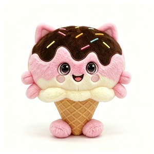 Peluche personnalisée en forme de crème glacée, peluche alimentaire, peluche chat en forme de crème glacée, animal en peluche en forme de cornet de crème glacée - Product Image 1
