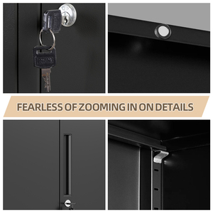 Archivador de Hierro Negro, Mueble de Almacenamiento Metálico con Cajones y Estantes Ajustables <span class=keywords><strong>para</strong></span> Garaje, <span class=keywords><strong>Oficina</strong></span>, Aula - Product Image 3