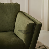 Canapé-lit à un siège en tissu velours vert de style rural nord-européen et américain, design de salon, meubles
