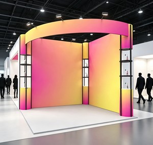 Stand d'exposition portable en aluminium avec toile tendue, stand publicitaire pliable personnalisé pour événements, 280 g/m² - Product Image 2