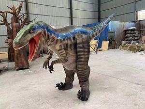 Hecho a mano hacer sonidos divertido humano dentro Cosplay Velociraptor disfraz película miedo dinosaurio disfraz trajes Dino - Product Image 3