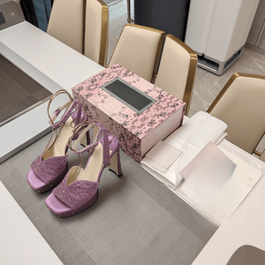 Zapatos de Tacón Alto Jimmy de Alta Calidad, Modernos, con Decoración de Diamantes de Satén, Transpirables y Amigables con la Piel, Nuevo Estilo Más Vendido - Product Image 2