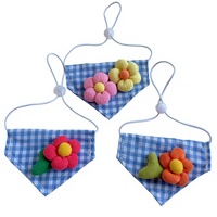 Bandana-collier pour animaux de compagnie toutes saisons, motif dessin animé, à carreaux, floral et ours en peluche, idéal pour fêtes d'anniversaire et carnaval