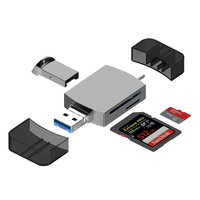 Lector de Tarjetas SD para iPhone/iPad, Lector de Tarjetas 3 en 1 USB3.0 Tipo C para Memoria, Lector de Tarjetas OTG USB Tipo-C para iPhone 14 13 12 11
