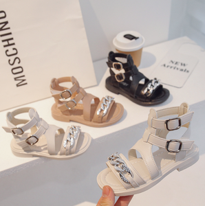 Summer New Style Girls Gold High Top Sandals <b>Soft</b>-soled Princess <b>Shoes</b> Retro Children <b>Shoes</b> - Product Image 3