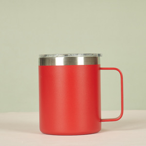 12oz 304 Stainless Steel Double Walled Vacuum Insulated Leak-Proof BPA Free Car Coffee Mug with Handle and Lid Straw <b>Cover</b> - Product Image 4