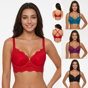 <span class=keywords><strong>Reggiseno</strong></span> Intimo da Donna in Pizzo Trasparente, Lingerie Lunga con Ferretto, Modello <span class=keywords><strong>Balconette</strong></span> - Product Image 6